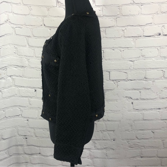 DMBM BLACK COTTON BLEND CROPPED JACKET. Size(XS) - Picture 3 of 14